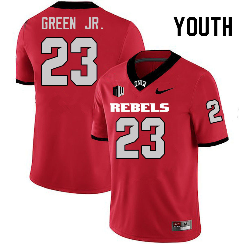 Youth #23 Saadite Green Jr. UNLV Rebels College Football Jerseys Stitched-Scarlet